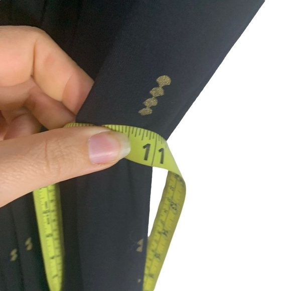 Bel Kazan Black Gold Micro Print Tapered Waist V Neck Dress Small - Picture 9 of 12